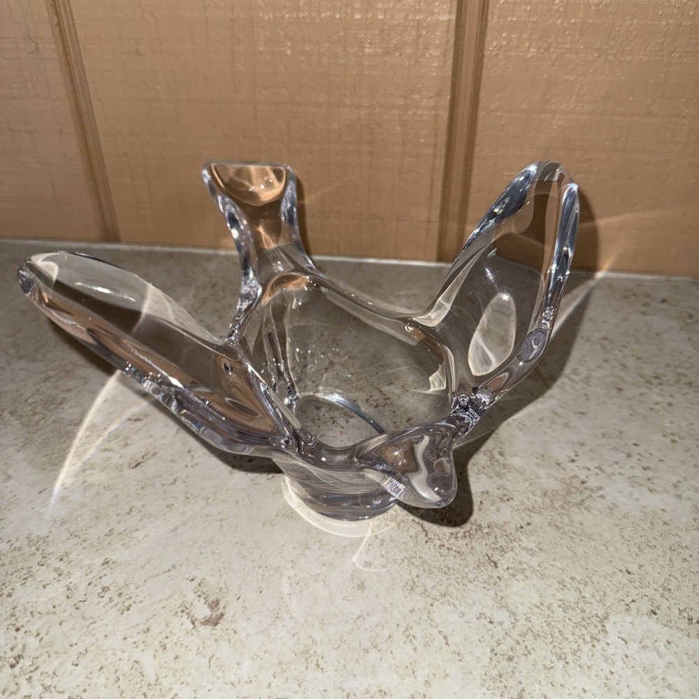 princess house clear‎ crystal flying bird trinket candy dish